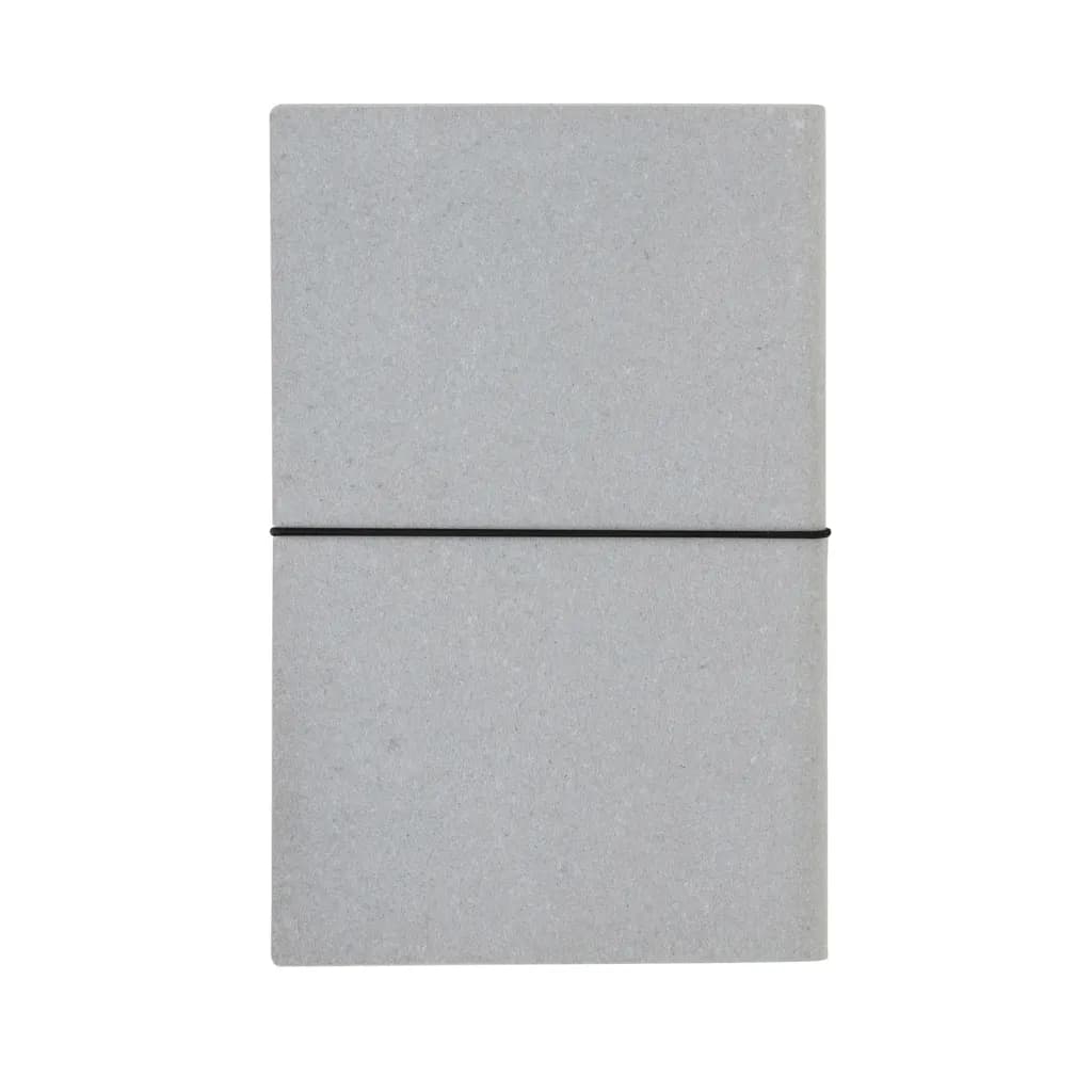 A5 Notizbuch aus GRS recyceltem Leder - Hellgrau