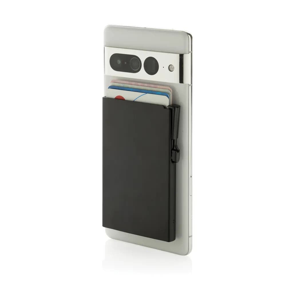 Magnetischer RFID-Kartenhalter aus Aluminium für Smartphones - schwarz
