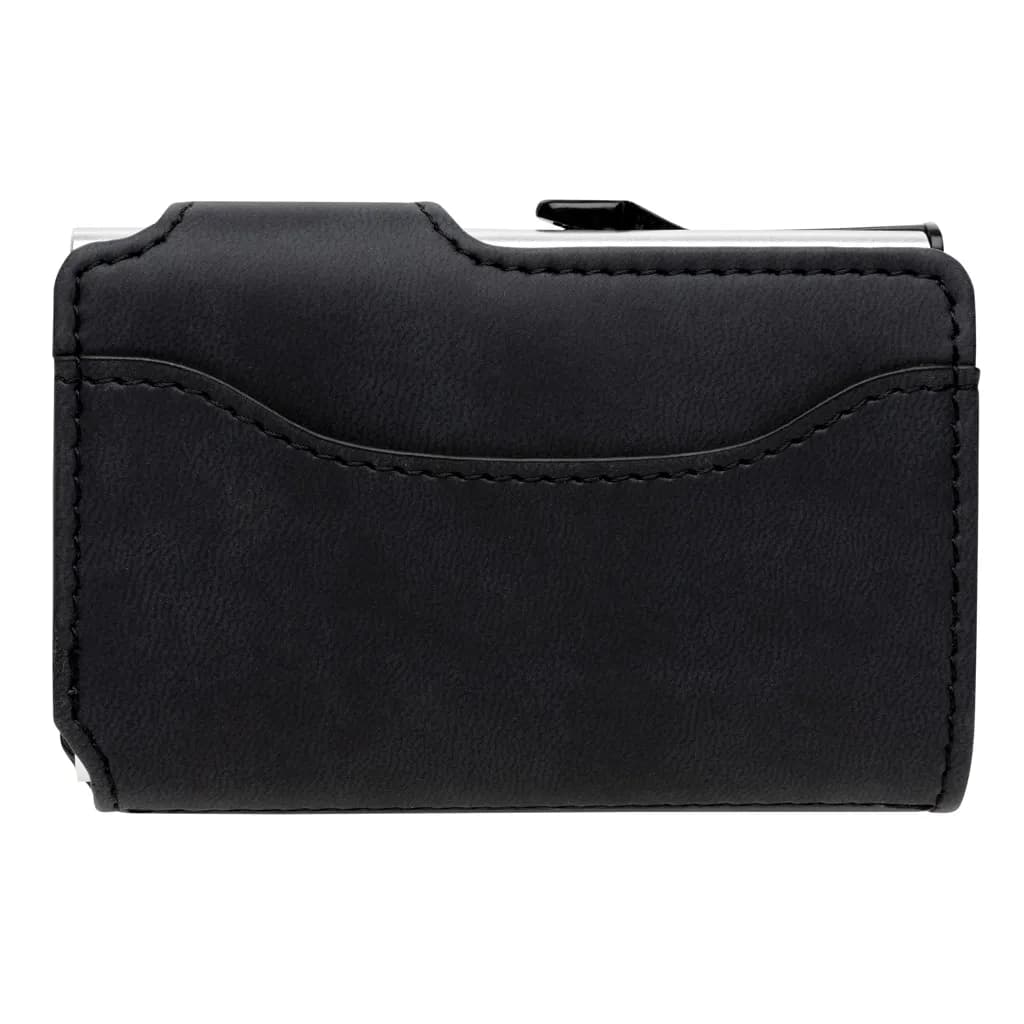 Aluminium RFID Kartenhalter mit PU-Börse - schwarz
