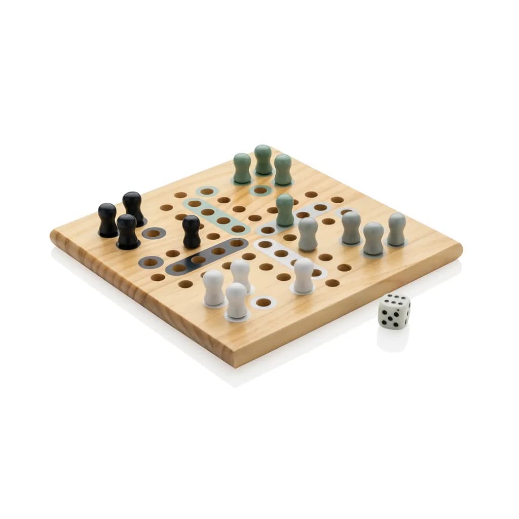 Claire Ludo-Spiel aus Holz - braun