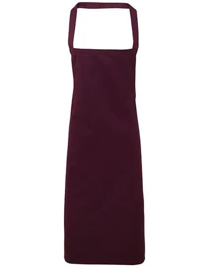 Organic Cotton Bib Apron (No Pocket) - Aubergine (ca. Pantone 5115C)