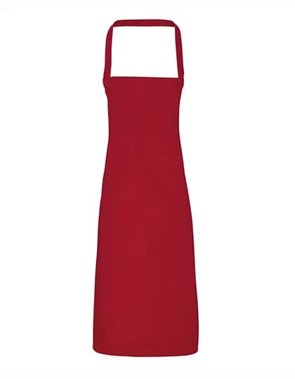 Organic Cotton Bib Apron (No Pocket) - Burgundy (ca. Pantone 216C)