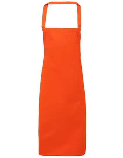 Organic Cotton Bib Apron (No Pocket) - Orange (ca. Pantone 1655C)