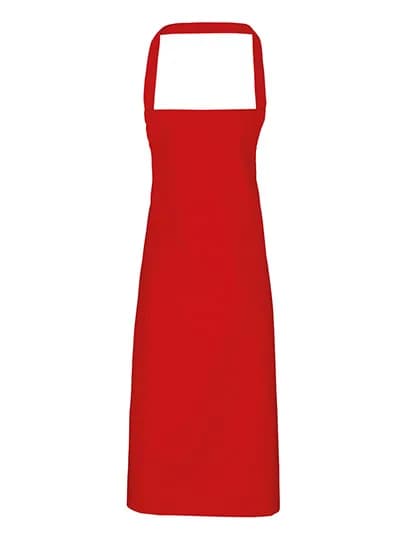 Organic Cotton Bib Apron (No Pocket) - Red (ca. Pantone 200C)