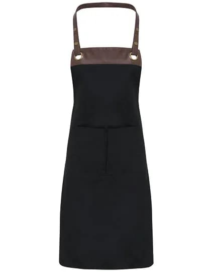 Espresso Bib Apron - Black (ca. Pantone Black C)/Brown (ca. Pantone 4975C)