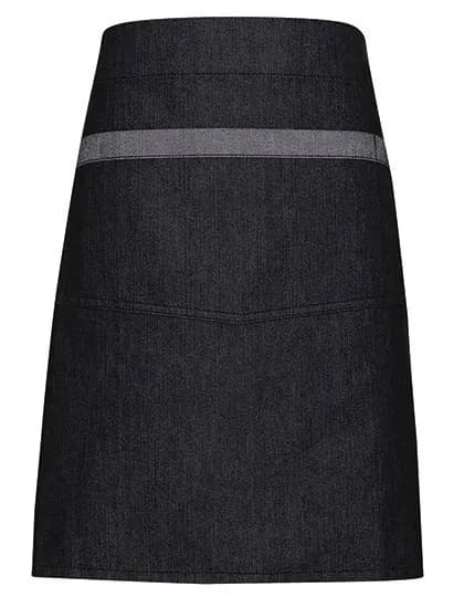 Domain Contrast Denim Waist Apron - Black Denim (ca. Pantone 433C)