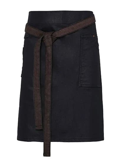 Division Waxed Look Denim Waist Apron - Indigo (ca. Pantone 2380C)/Brown Denim (ca. Pantone 4705C)