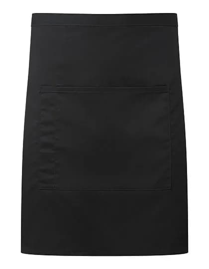 Colours Mid Length Apron with Pocket - Black (ca. Pantone Black C)