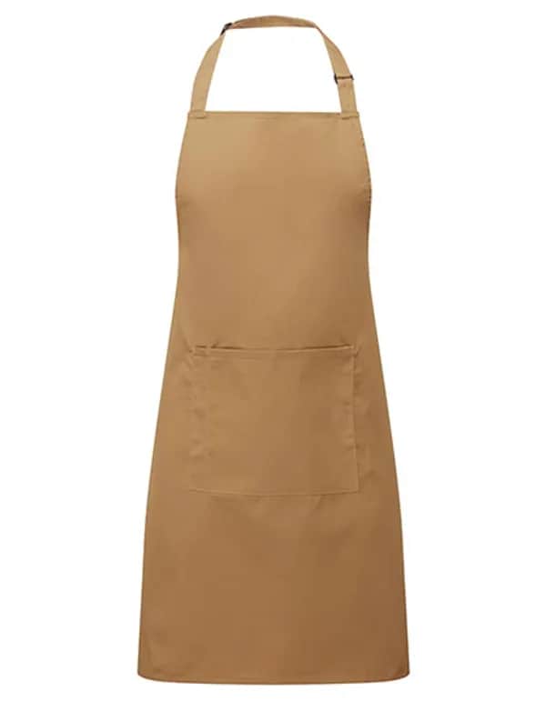 Colours Collection Bib Apron With Pocket - Camel (ca. Pantone 132C)