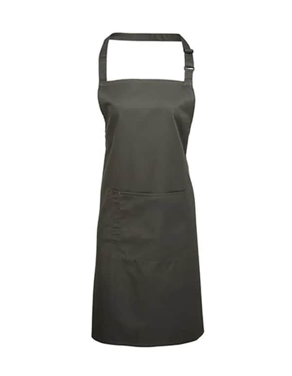 Colours Collection Bib Apron With Pocket - Dark Grey (ca. Pantone 431C)