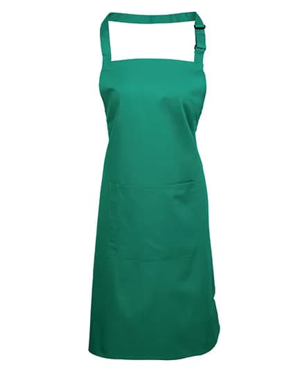 Colours Collection Bib Apron With Pocket - Emerald (ca. Pantone 341C)