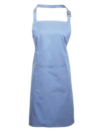 Colours Collection Bib Apron With Pocket - Midblue (ca. Pantone 2718)
