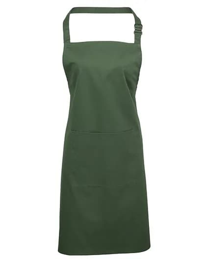 Colours Collection Bib Apron With Pocket - Moss Green (ca. Pantone 2410C)