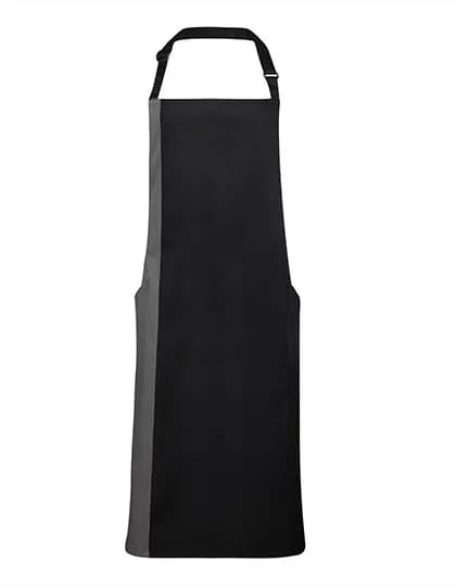 Colours Collection Contrast Bib Apron - Black/Dark Grey (ca. Pantone 431C)