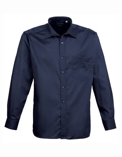 Men´s Poplin Long Sleeve Shirt - Navy (ca. Pantone 2378C)