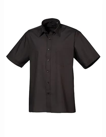 Men´s Poplin Short Sleeve Shirt - Black (ca. Pantone Black C)