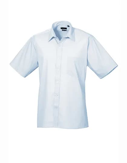 Men´s Poplin Short Sleeve Shirt - Light Blue (ca. Pantone 2717C)
