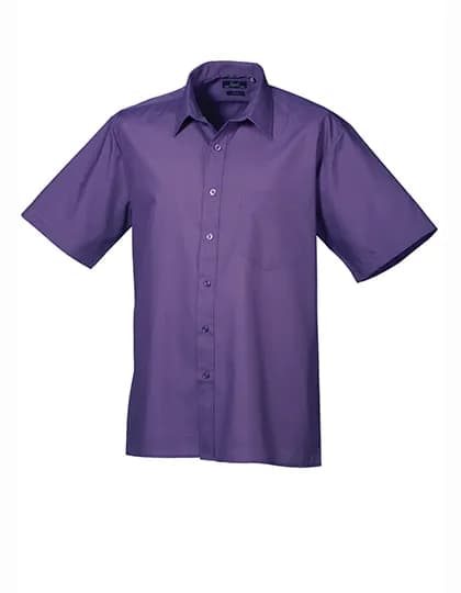 Men´s Poplin Short Sleeve Shirt - Purple