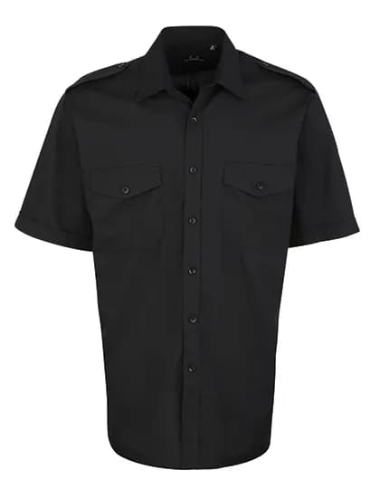 Pilot Shirt Short Sleeve - Black