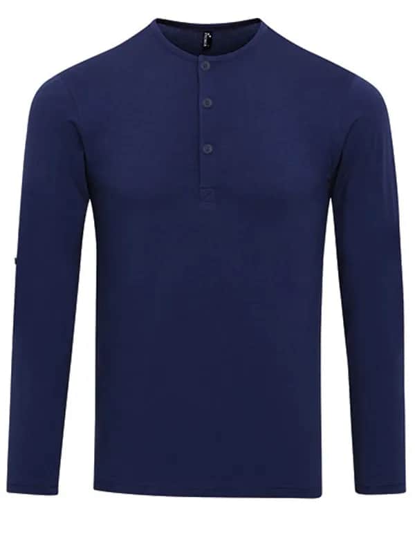 Men´s Long-John Roll Sleeve Tee - Indigo (ca. Pantone 2380C)