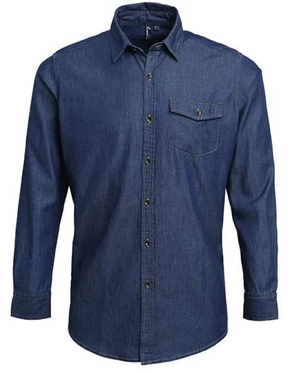 Men´s Jeans Stitch Denim Shirt - Indigo Denim (ca. Pantone 2767C)