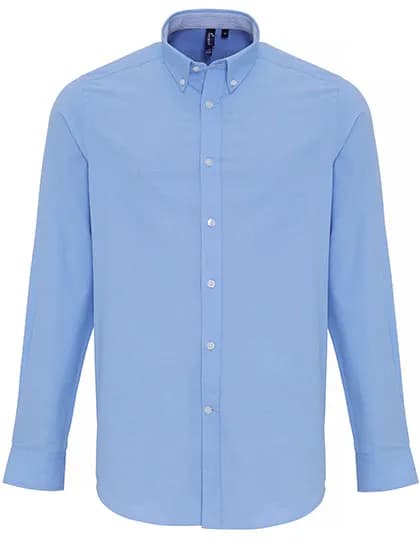 Men´s Cotton Rich Oxford Stripes Shirt - Oxford Blue (ca. Pantone 7453C)