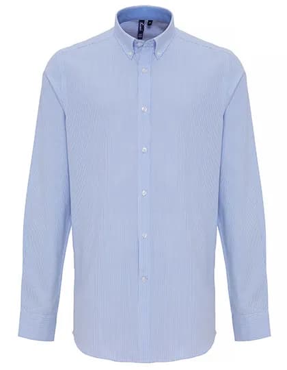 Men´s Cotton Rich Oxford Stripes Shirt - White/Oxford Blue (ca. Pantone 7453C)