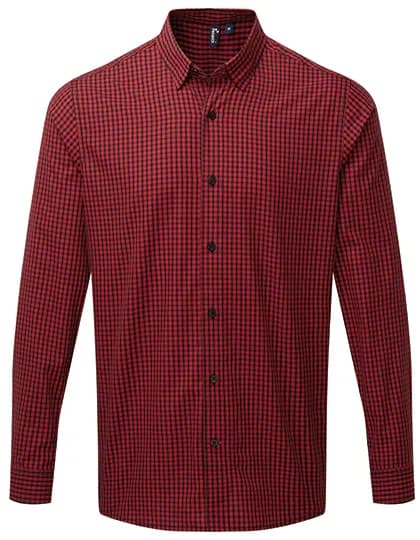Men´s Maxton Check Long Sleeve Shirt - Black (ca. Pantone Black C)/Red (ca. Pantone 201C)