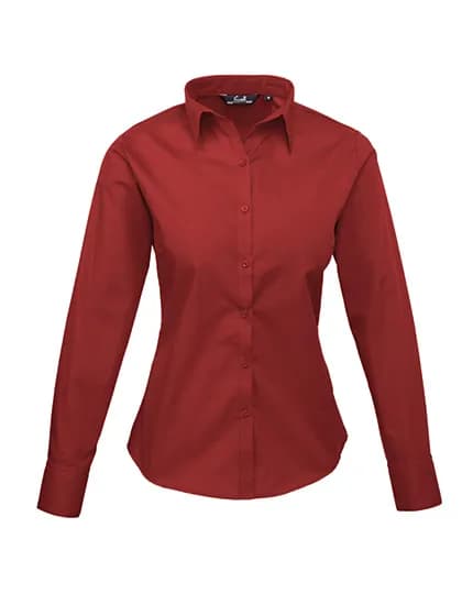 Women´s Poplin Long Sleeve Blouse - Burgundy