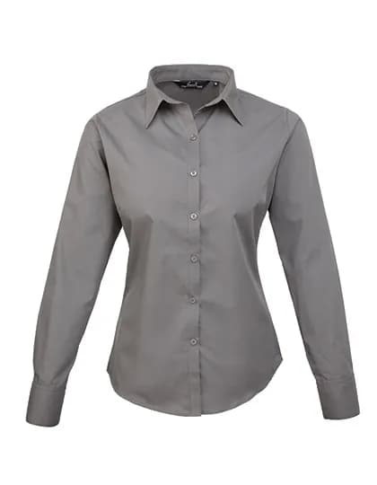 Women´s Poplin Long Sleeve Blouse - Dark Grey