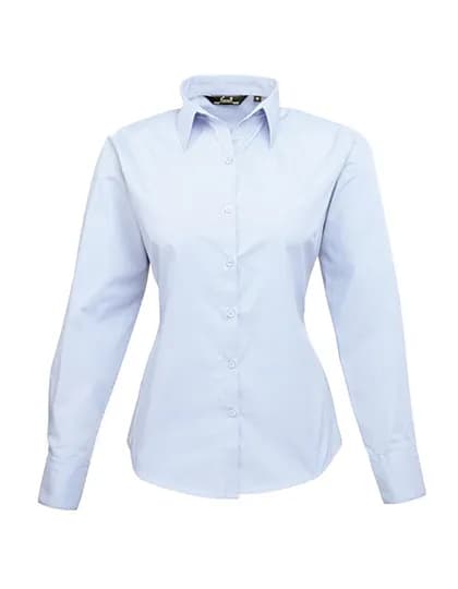 Women´s Poplin Long Sleeve Blouse - Light Blue (ca. Pantone 2717C)