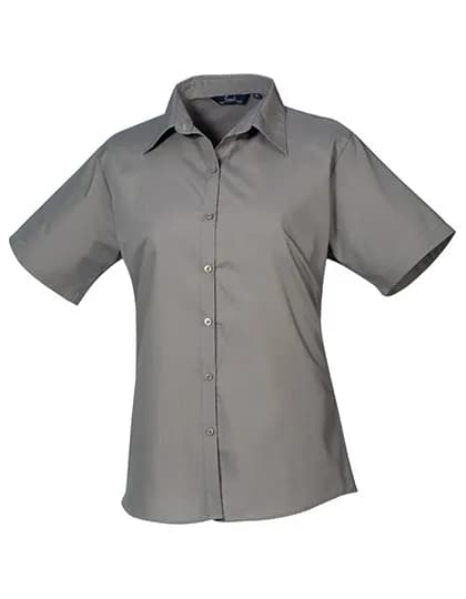 Women´s Poplin Short Sleeve Blouse - Dark Grey