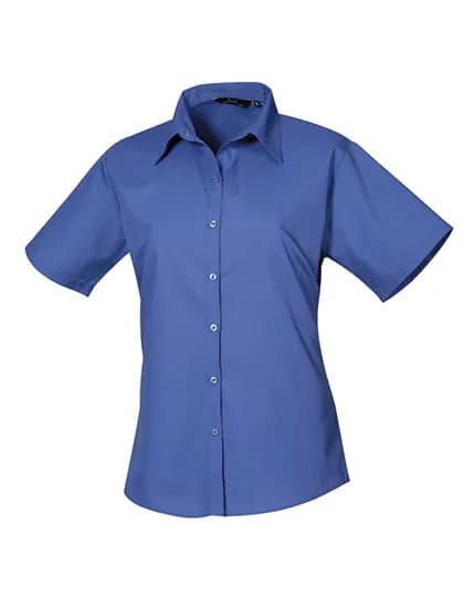 Women´s Poplin Short Sleeve Blouse - Royal (ca. Pantone 7686C)