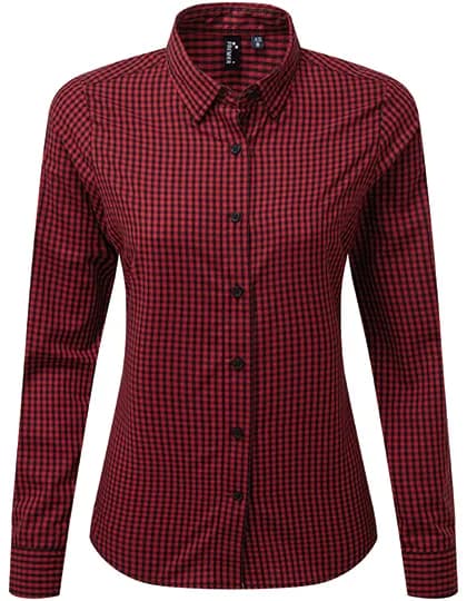 Women´s Maxton Check Long Sleeve Shirt - Black (ca. Pantone Black C)/Red (ca. Pantone 201C)