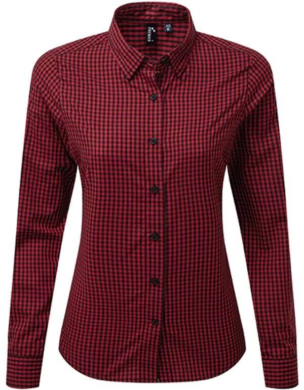 Women´s Maxton Check Long Sleeve Shirt - Black (ca. Pantone Black C)/Red (ca. Pantone 201C)