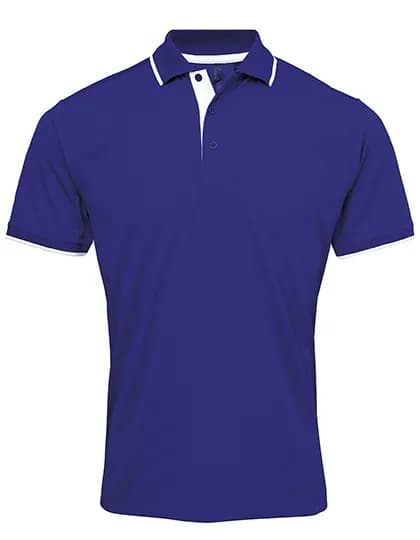Men´s Contrast Coolchecker® Polo - Royal (ca. Pantone 286C)/White
