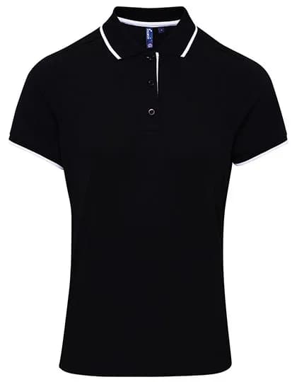 Women´s Contrast Coolchecker® Polo - Black (ca. Pantone Black C)/White