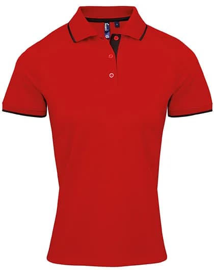 Women´s Contrast Coolchecker® Polo - Red (ca. Pantone 200C)/Black (ca. Pantone Black C)