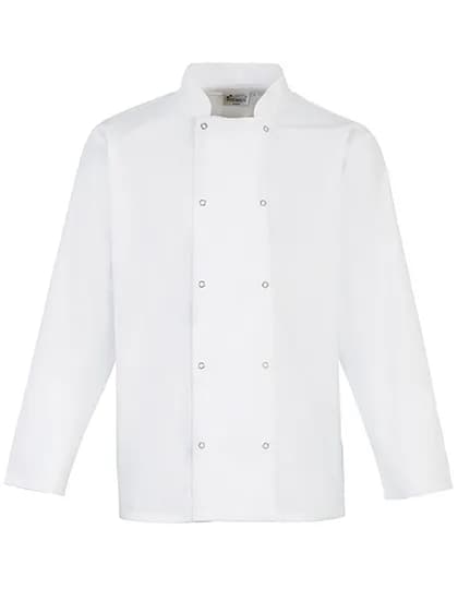 Chef´s Long Sleeve Stud Jacket - White