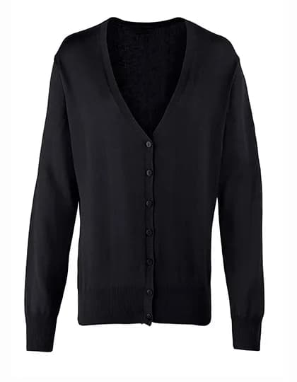 Women´s Button Through Knitted Cardigan - Black (ca. Pantone Black C)