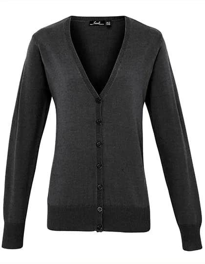 Women´s Button Through Knitted Cardigan - Charcoal