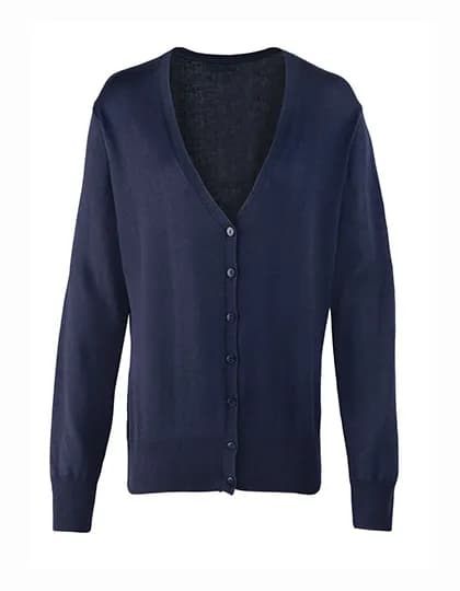 Women´s Button Through Knitted Cardigan - Navy (ca. Pantone 2378C)
