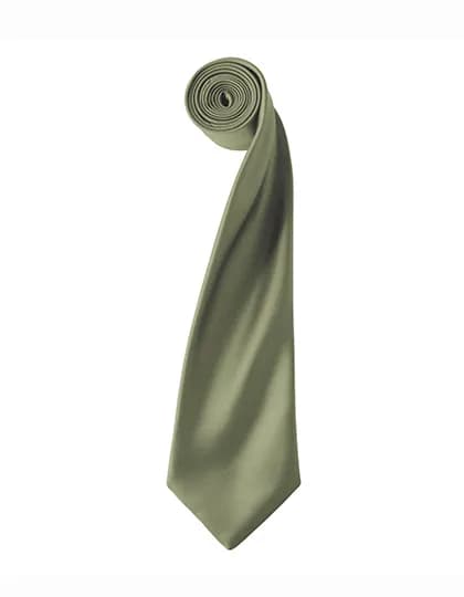 Colours Collection Satin Tie - Olive (ca. Pantone 378C)