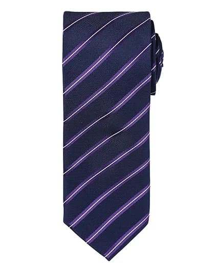Sports Stripe Tie - Navy (ca. Pantone 2378C)/Purple