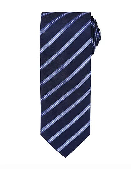 Sports Stripe Tie - Navy (ca. Pantone 2378C)/Royal (ca. Pantone 7686C)