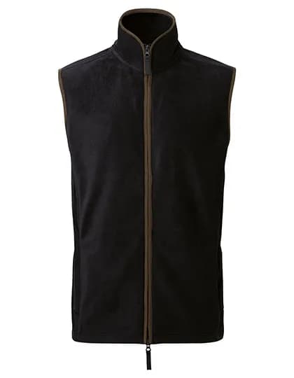Men´s ´Artisan´ Fleece Gilet - Black (ca. Pantone Black C)/Brown (ca. Pantone 4975C)
