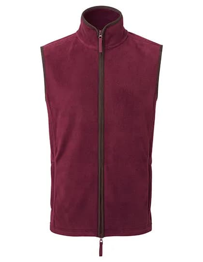 Men´s ´Artisan´ Fleece Gilet - Burgundy (ca. Pantone 209C)/Brown (ca. Pantone 4975C)
