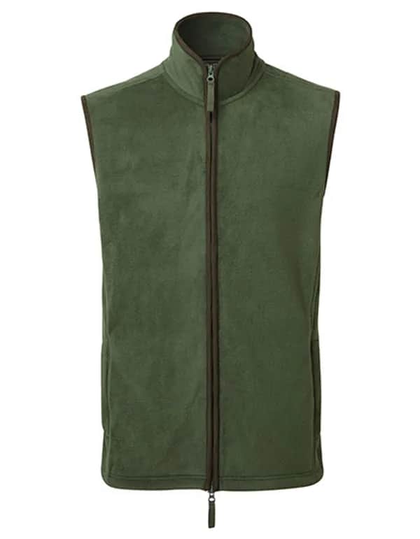 Men´s ´Artisan´ Fleece Gilet - Moss Green (ca. Pantone 2410C)/Brown (ca. Pantone 4975C)