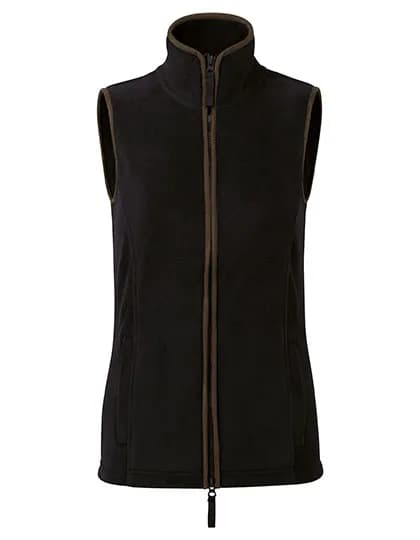 Women´s ´Artisan´ Fleece Gilet - Black (ca. Pantone Black C)/Brown (ca. Pantone 4975C)