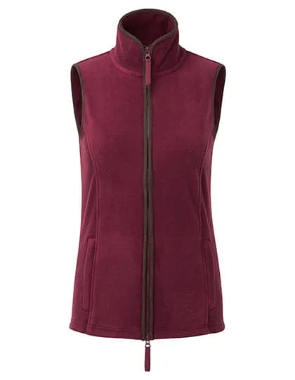 Women´s ´Artisan´ Fleece Gilet - Burgundy (ca. Pantone 209C)/Brown (ca. Pantone 4975C)